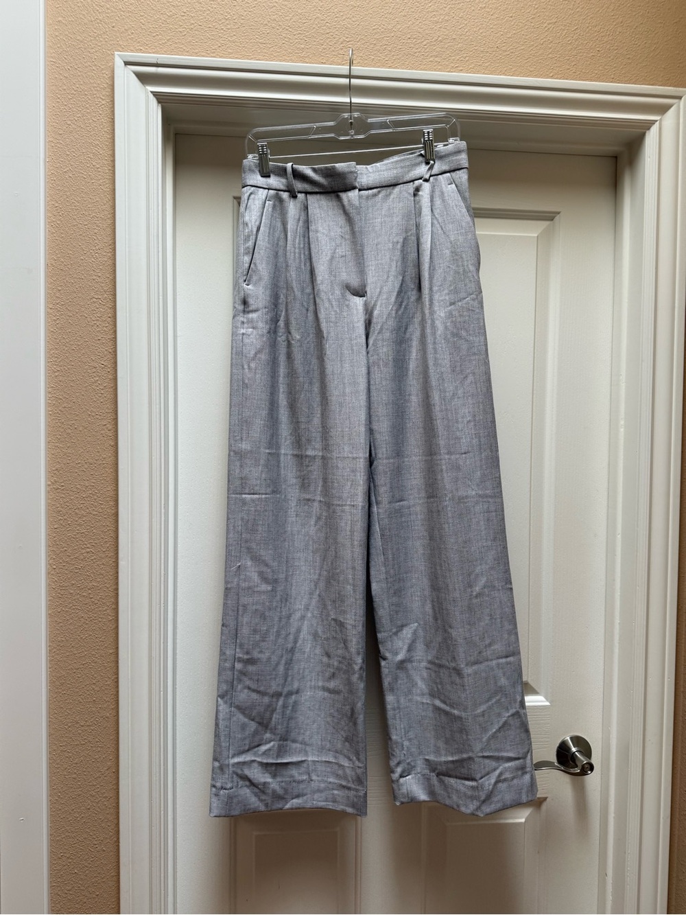 AF Sloane Tailored Wide-Leg Gray Dress Pants for Women